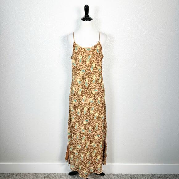 Cabernet Dresses & Skirts - Y2K‎ 90s Paisley Animal Print Festival Chiffon Chemise Slip Dress Size Small